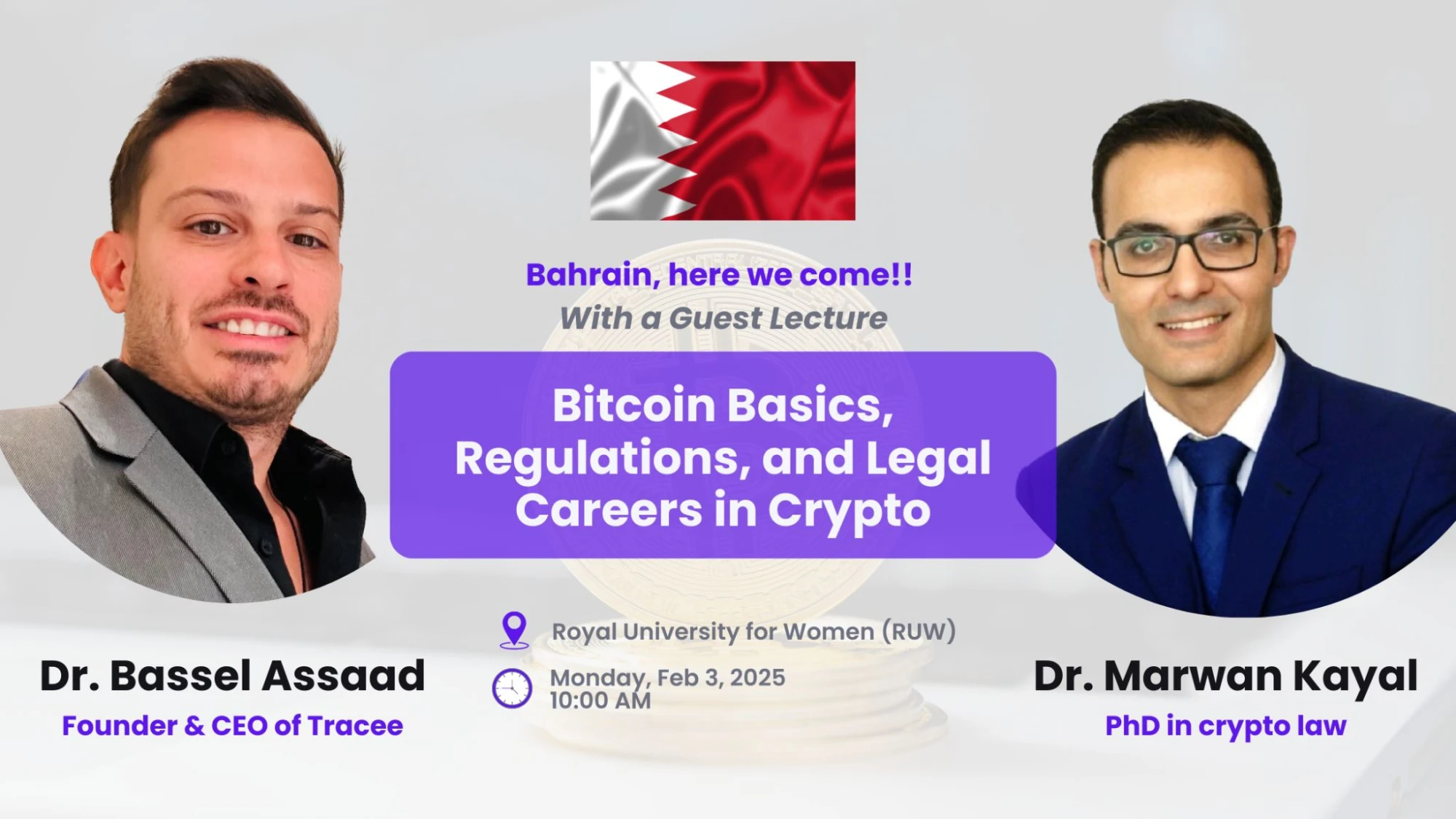 Bassel Assaad delivering a guest lecture at the Royal University for Women, Manama, Bahrain, February 2025